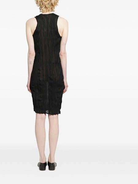 Crinkled knit tank dress