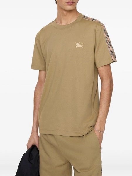 T-shirt in cotone con finiture Check