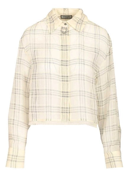 Camicia corta semitrasparente
