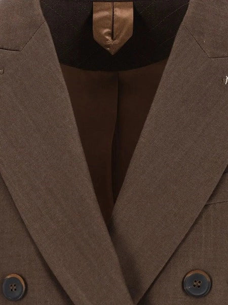 Blazer doppiopetto in gabardina di lana