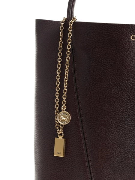 Borsa tote Chloé Spin grande in pelle martellata