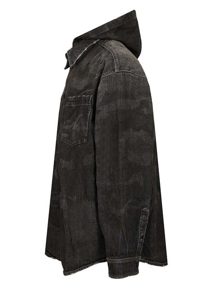 Parka in denim con cappuccio