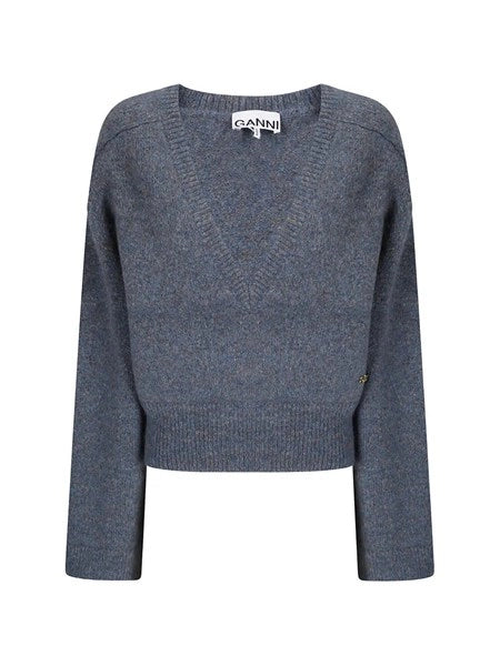 Maglia in mohair a V profondo