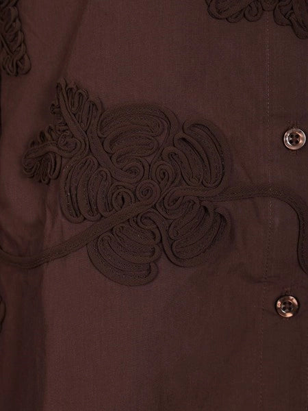 camicia oversize Flower marrone scuro