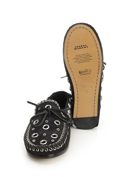 Mocassino in suede Eyelets