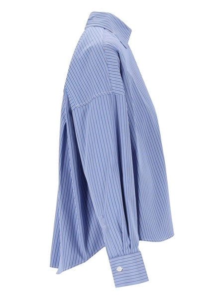 Camicia corta a righe in cotone