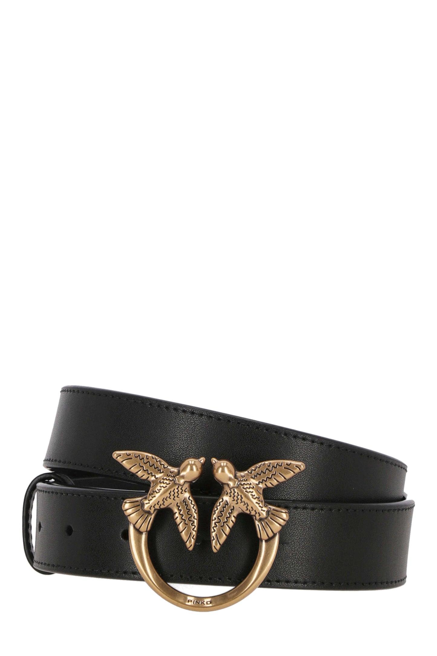LOGO-BUCKLE LEATHER