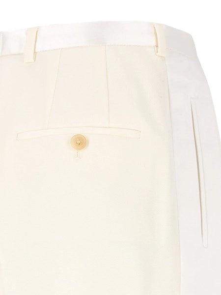 pantaloni smoking hepburn in lana diagonale