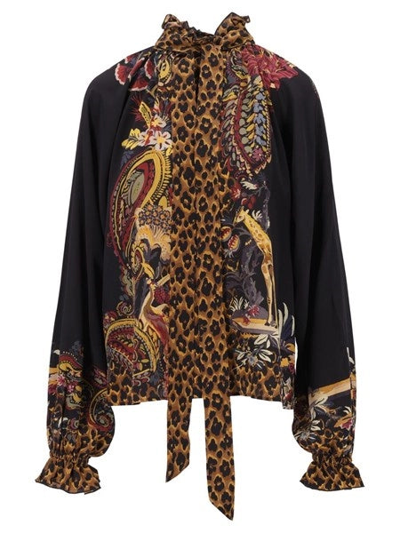 Camicia con stampa animalier