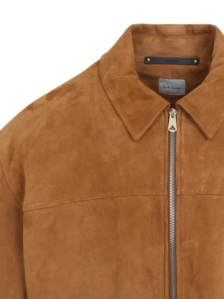 Giacca bomber in pelle scamosciata