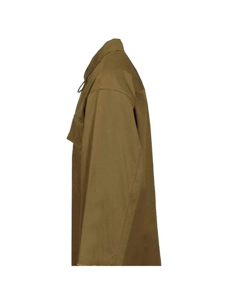 Camicia oversize in twill di cotone e lino