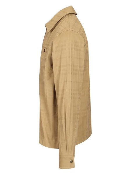 Camicia con cerniera in cotone Check