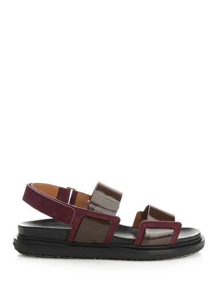 Sandali slingback in pelle bicolore "Fussbett"