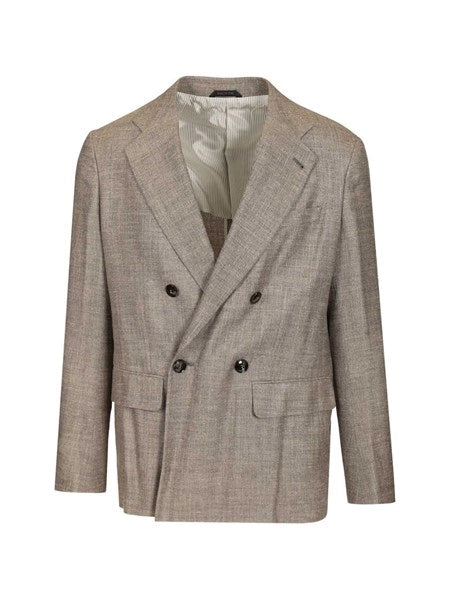 Blazer doppiopetto in misto lino