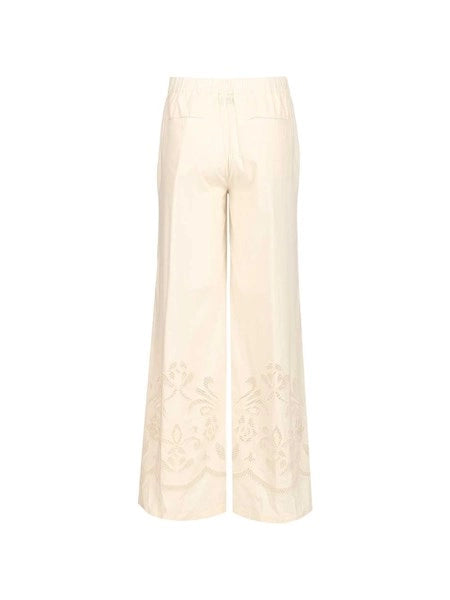 pantalone cropped in popeline con ricamo “lunamaris”