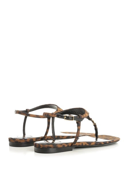 Sandali "CASSANDRA" in gros-grain stampa leopardo