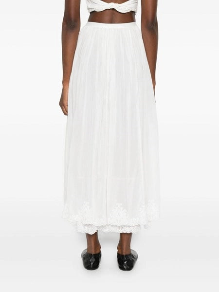gonna lunga in voile ricamato