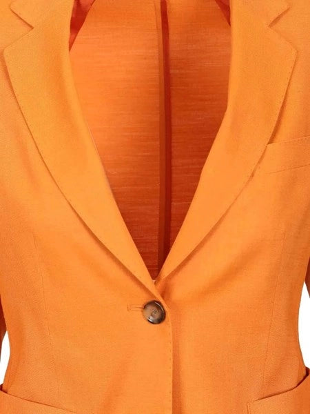 Blazer monopetto in misto lino