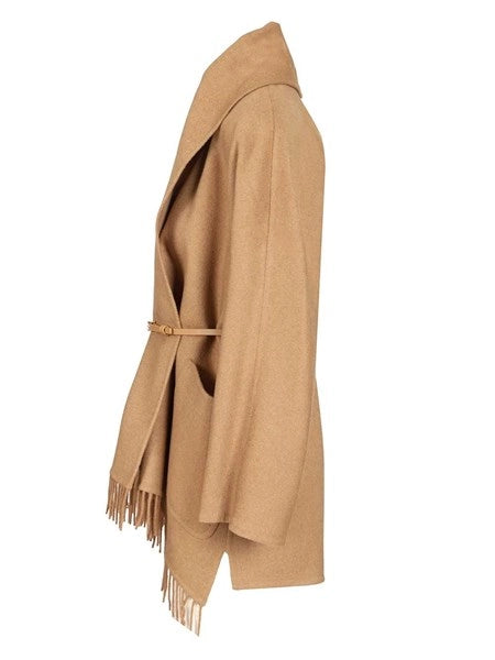 Cappotto cardigan in cammello