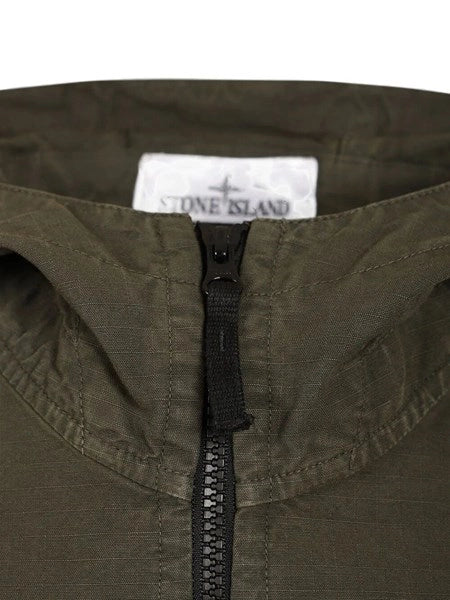 Overshirt con cappuccio in ripstop di cotone biologico