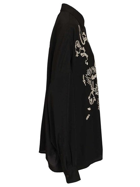 Camicia oversize con cristalli