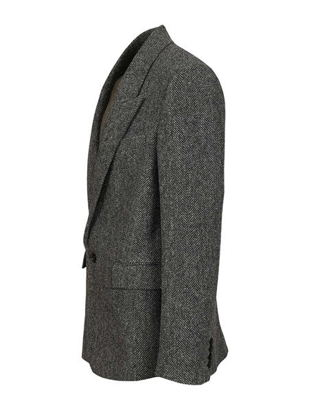 Giacca in lana pettinata