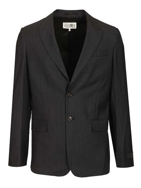 Blazer in lana e cotone
