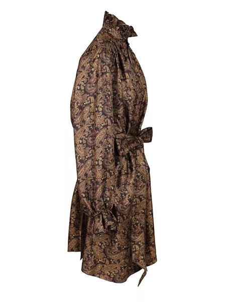 Abito in twill di seta motivo paisley