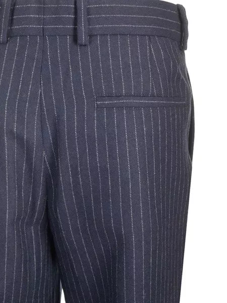 Pantaloni gessati in lana