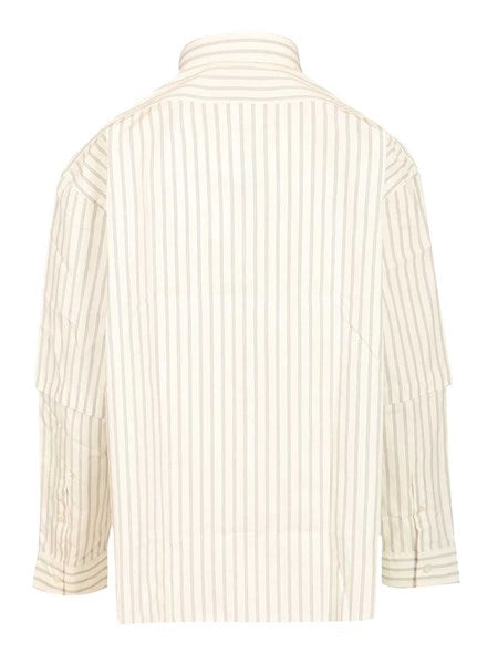 Camicia a righe in popeline