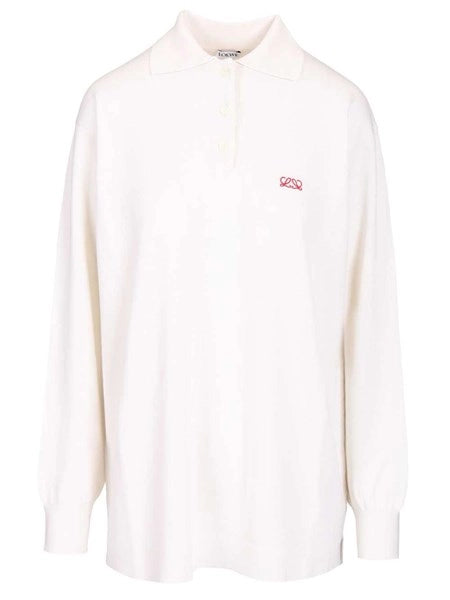 Maglia polo in misto cashmere e seta