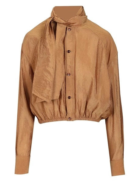Blusa con collo lavallière