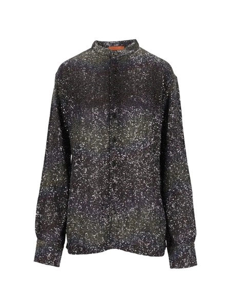 Camicia oversize con applicazione di paillettes
