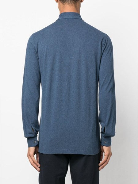 Camicia in jersey blu navy