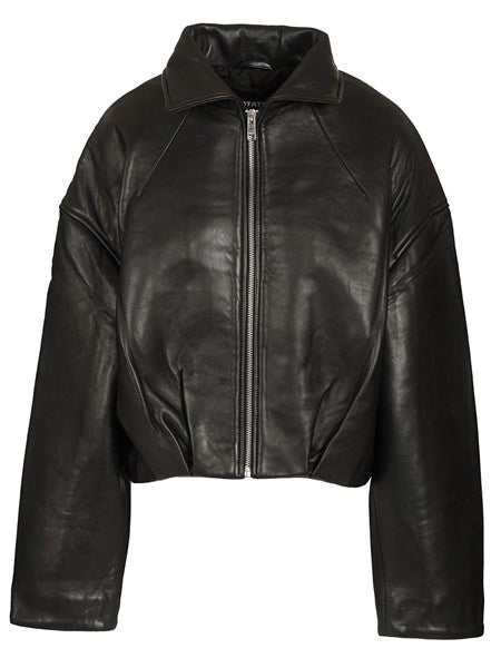 Giacca in pelle boxy