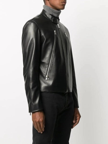 Giacca in pelle 5-zip