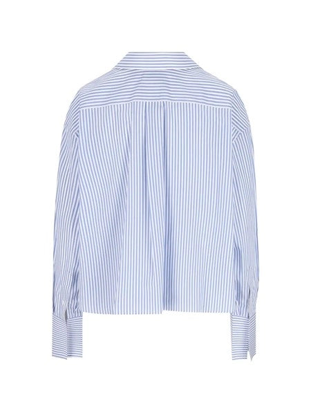 Camicia cropped a righe