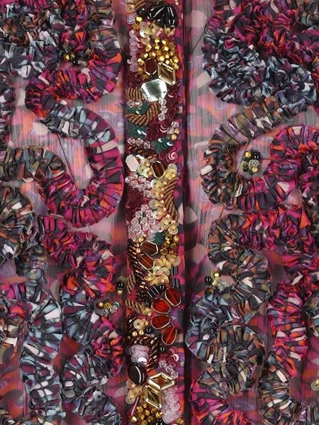 Camicia con volant e paillettes
