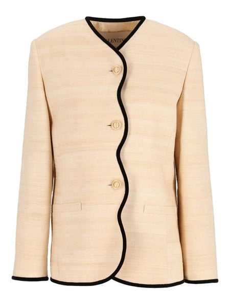 Blazer in seta e lino