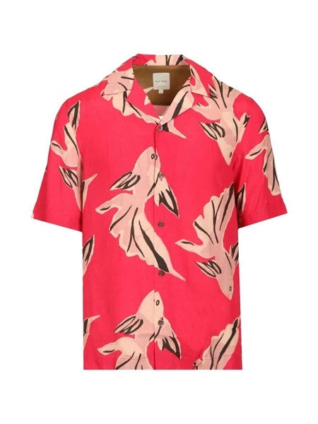 Camicia in viscosa con motivo "Fish"