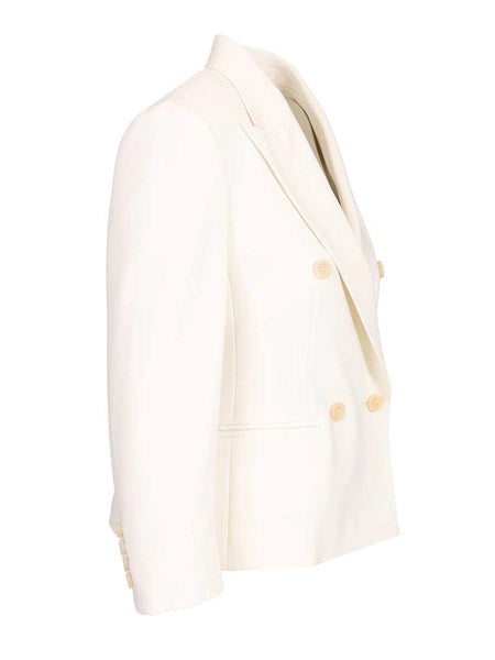 Blazer crop in tela di lana