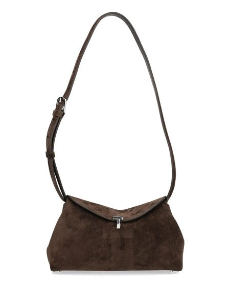 Pochette in suede "T-Lock"