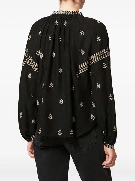 blusa rodis in seta tussar ricamata