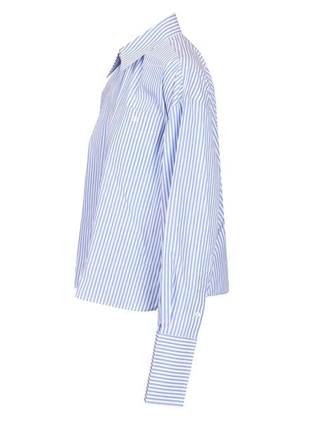 Camicia cropped a righe