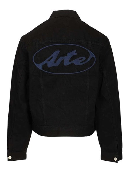 Giacca in jeans con logo circolare