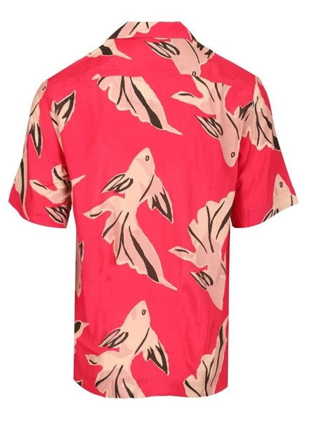 Camicia in viscosa con motivo "Fish"