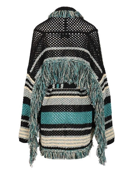 Cardigan a Righe in Cotone