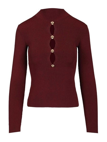 Top in maglia con apertura a chiave