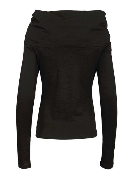 Top off-shoulder Orafo in lana vergine