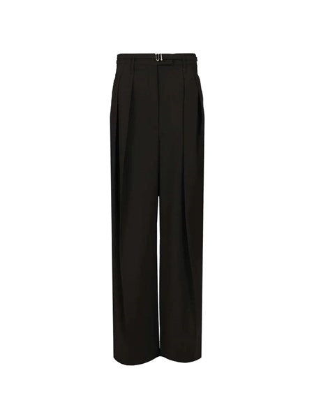 Pantalone ampio in lana stretch